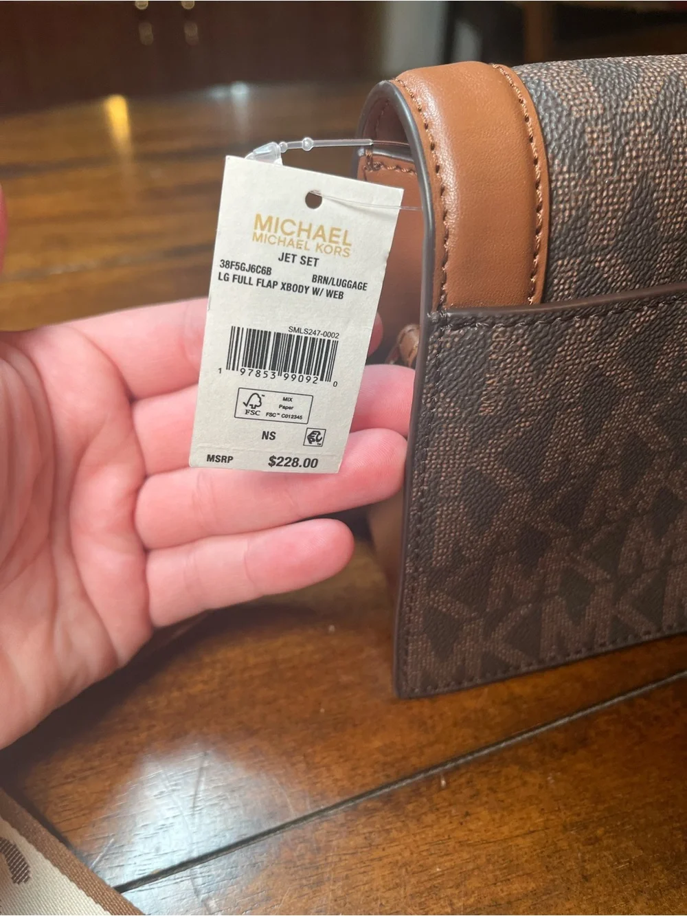 Michael Kors Brown and Black Logo Trim Crossbody